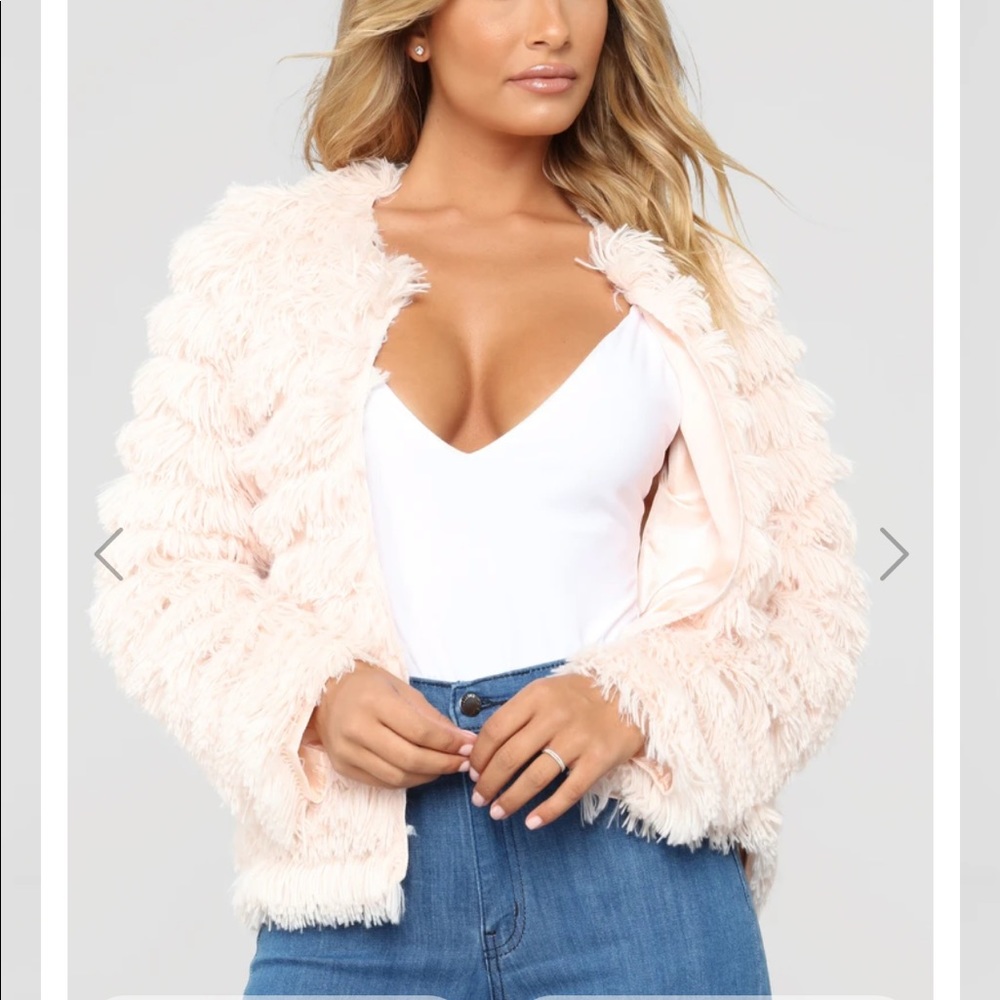 Fashion Nova Tweety Pink Fur Jacket